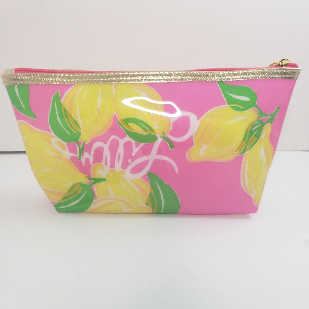 Lilly Pulitzer Pink and Yellow Cosmetic Bag